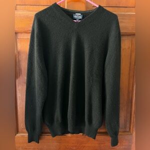 Allen Solly 100% Cashmere Black V-Neck Sweater XL | Classic Luxury Knit